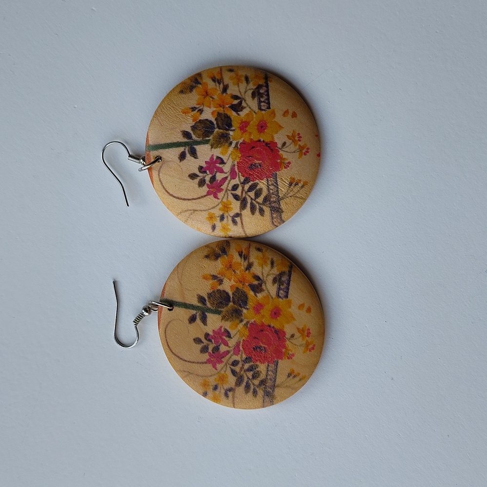 Spring 💐 Floral Patterned Earrings - Multicolor